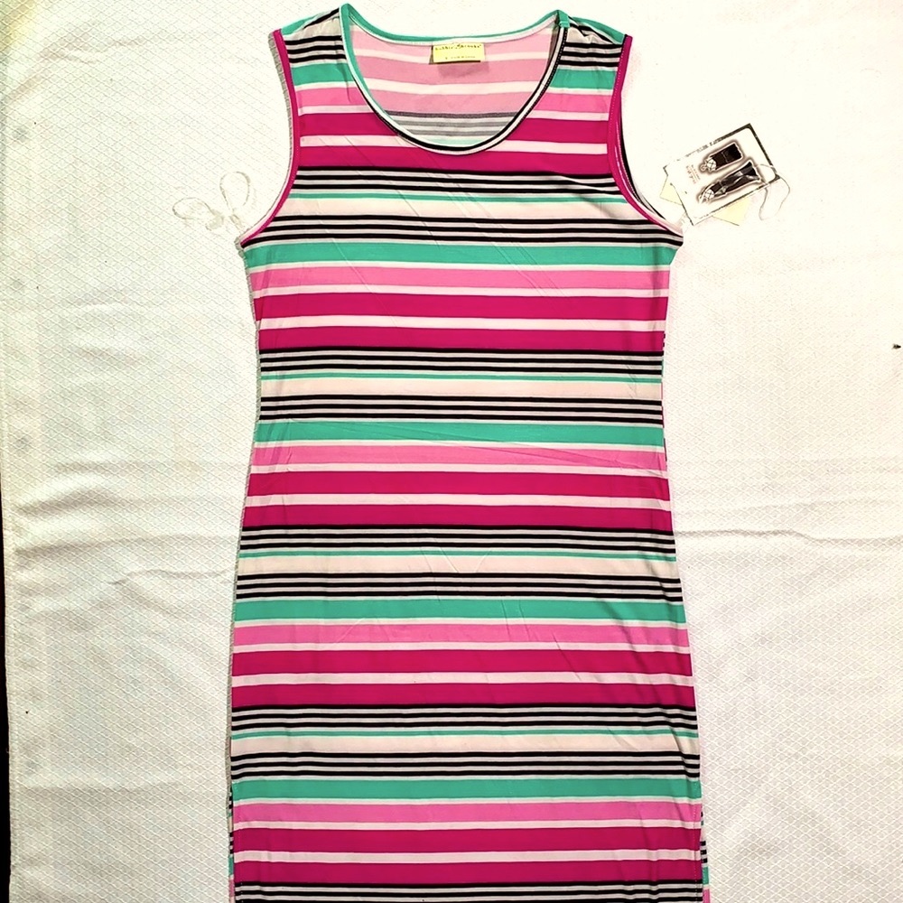 NWT Women’s Multi Colored Horizontal Striped SummerDress Size S by Bobbie Brooks